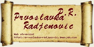Prvoslavka Rađenović vizit kartica